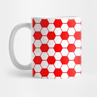 Football / Soccer Ball Texture - White and Red Mug